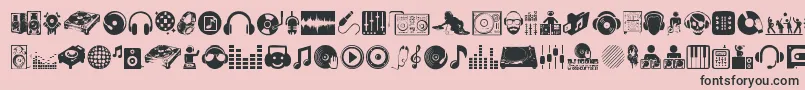 DjIcons Font – Black Fonts on Pink Background