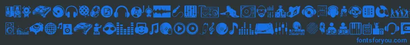 DjIcons Font – Blue Fonts on Black Background