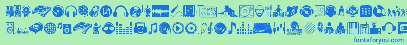 DjIcons Font – Blue Fonts on Green Background