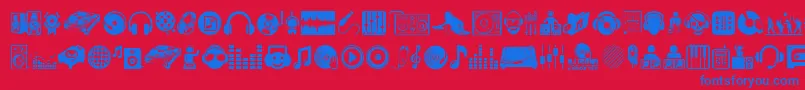 フォントDjIcons – 赤い背景に青い文字