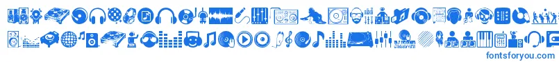 DjIcons Font – Blue Fonts on White Background