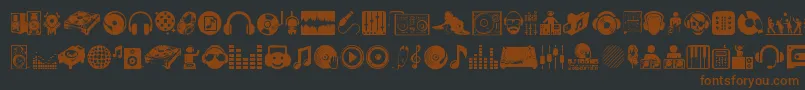 DjIcons Font – Brown Fonts on Black Background