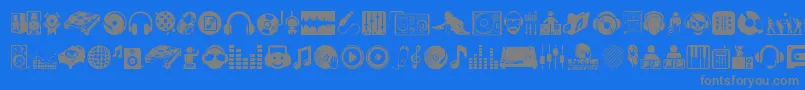 DjIcons-Schriftart – Graue Schriften auf blauem Hintergrund