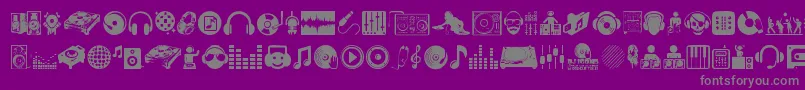 Fonte DjIcons – fontes cinzas em um fundo violeta