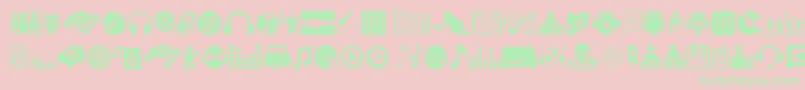 DjIcons Font – Green Fonts on Pink Background
