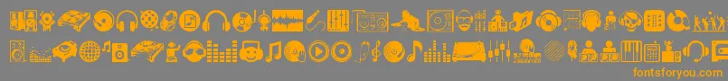 DjIcons Font – Orange Fonts on Gray Background