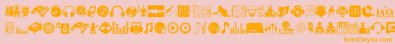 DjIcons Font – Orange Fonts on Pink Background