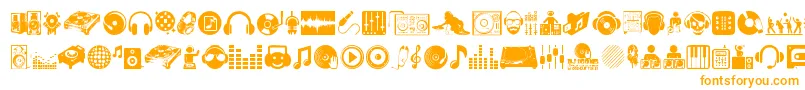 DjIcons Font – Orange Fonts on White Background