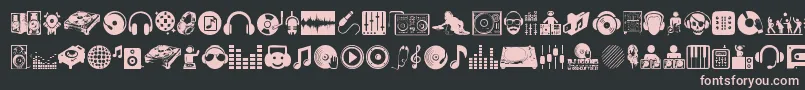 DjIcons Font – Pink Fonts on Black Background