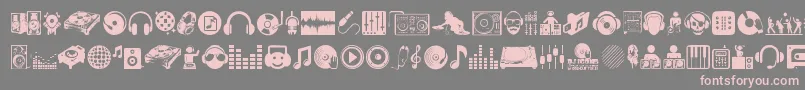 DjIcons Font – Pink Fonts on Gray Background