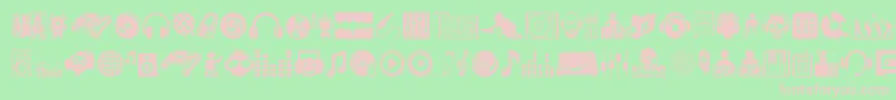 DjIcons Font – Pink Fonts on Green Background