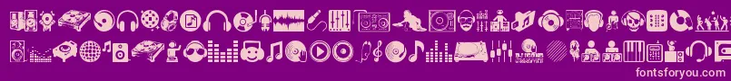 DjIcons Font – Pink Fonts on Purple Background
