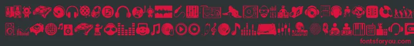 fuente DjIcons – Fuentes Rojas Sobre Fondo Negro