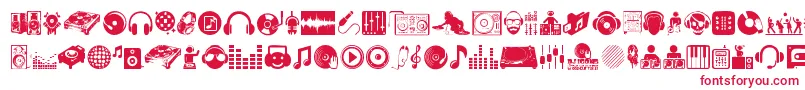 DjIcons-fontti – punaiset fontit valkoisella taustalla