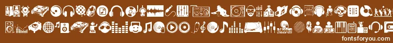 DjIcons Font – White Fonts on Brown Background