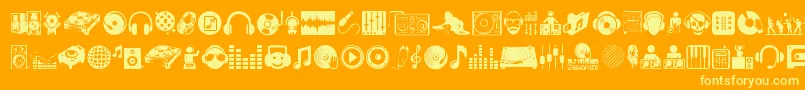 DjIcons Font – Yellow Fonts on Orange Background