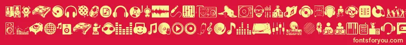 DjIcons Font – Yellow Fonts on Red Background