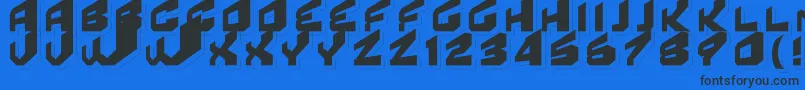 FearFactor3D-Schriftart – Schwarze Schriften auf blauem Hintergrund