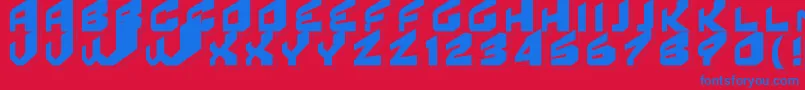 フォントFearFactor3D – 赤い背景に青い文字
