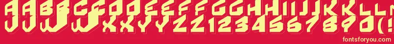 FearFactor3D-Schriftart – Gelbe Schriften auf rotem Hintergrund