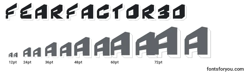 Größen der Schriftart FearFactor3D