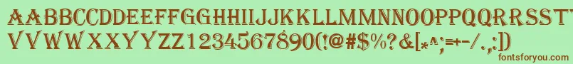 MoroccoRegular Font – Brown Fonts on Green Background