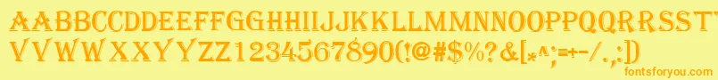 MoroccoRegular Font – Orange Fonts on Yellow Background