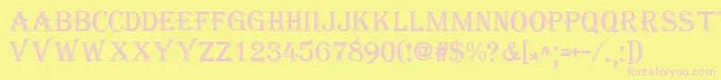 MoroccoRegular-fontti – vaaleanpunaiset fontit keltaisella taustalla