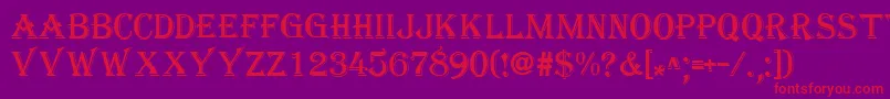 MoroccoRegular Font – Red Fonts on Purple Background