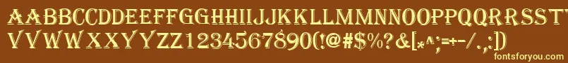 MoroccoRegular-fontti – keltaiset fontit ruskealla taustalla