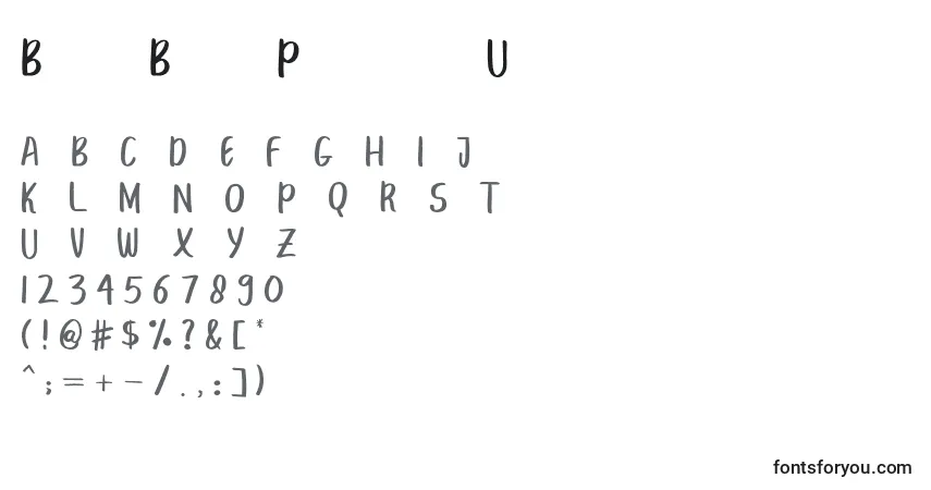 Schriftart BreakBeachPersonalUse – Alphabet, Zahlen, spezielle Symbole