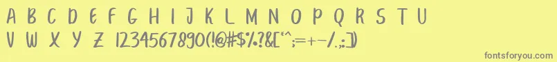BreakBeachPersonalUse Font – Gray Fonts on Yellow Background