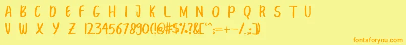 Czcionka BreakBeachPersonalUse – pomarańczowe czcionki na żółtym tle