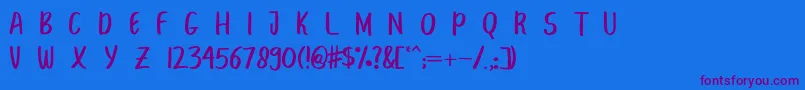 BreakBeachPersonalUse-Schriftart – Violette Schriften auf blauem Hintergrund