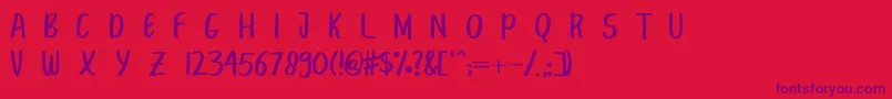 BreakBeachPersonalUse-Schriftart – Violette Schriften auf rotem Hintergrund