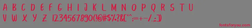BreakBeachPersonalUse Font – Red Fonts on Gray Background