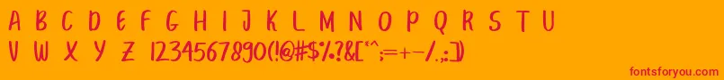 BreakBeachPersonalUse Font – Red Fonts on Orange Background