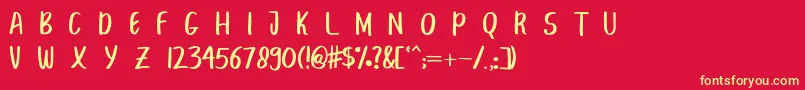 フォントBreakBeachPersonalUse – 黄色の文字、赤い背景