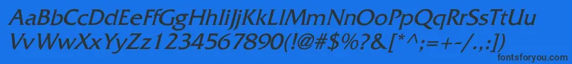 WhitethorningItalic Font – Black Fonts on Blue Background