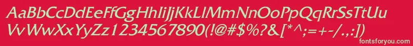 WhitethorningItalic Font – Green Fonts on Red Background