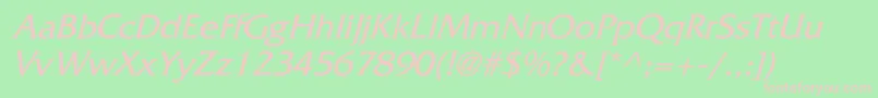 WhitethorningItalic Font – Pink Fonts on Green Background