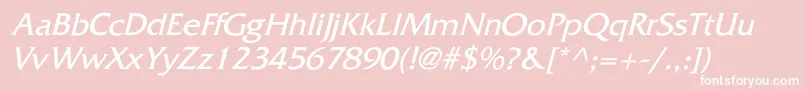 フォントWhitethorningItalic – ピンクの背景に白い文字