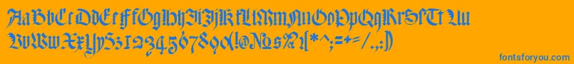 MeyneTextur Font – Blue Fonts on Orange Background