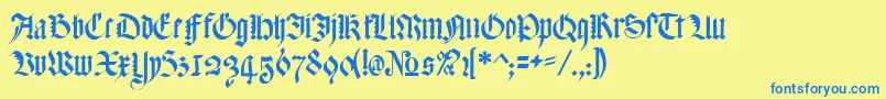 MeyneTextur Font – Blue Fonts on Yellow Background