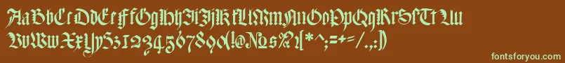 MeyneTextur Font – Green Fonts on Brown Background