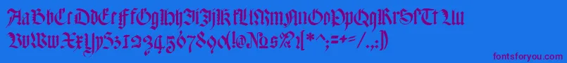 MeyneTextur Font – Purple Fonts on Blue Background