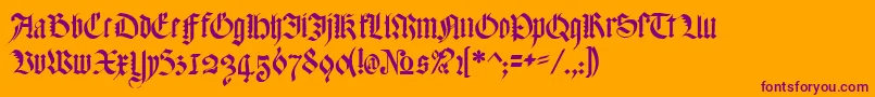 MeyneTextur Font – Purple Fonts on Orange Background