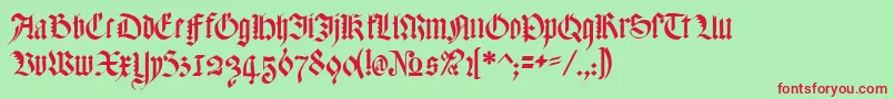 MeyneTextur Font – Red Fonts on Green Background