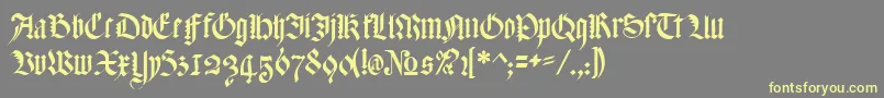 Fonte MeyneTextur – fontes amarelas em um fundo cinza