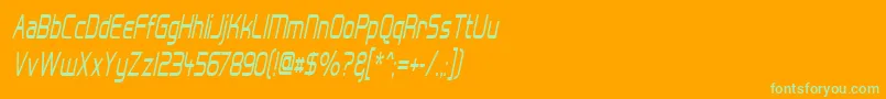 フォントHallFeticaNarrowItalic – オレンジの背景に緑のフォント